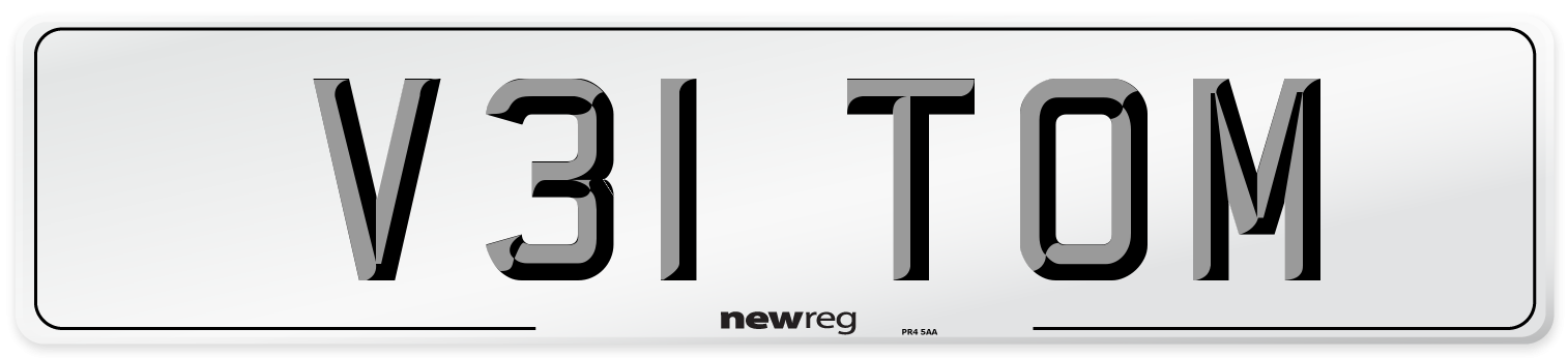 V31 TOM Number Plate from New Reg